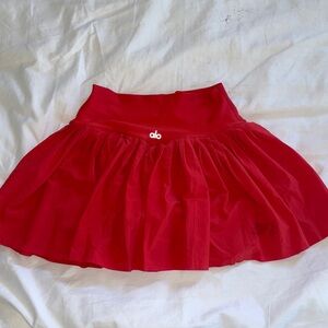Alo Red Pleated Tennis Skirt